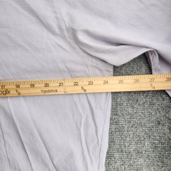 David Donahue Trim Fit Purple Check 17 34/35 Button Up Shirt Men Long Sleeve - Picture 8 of 16